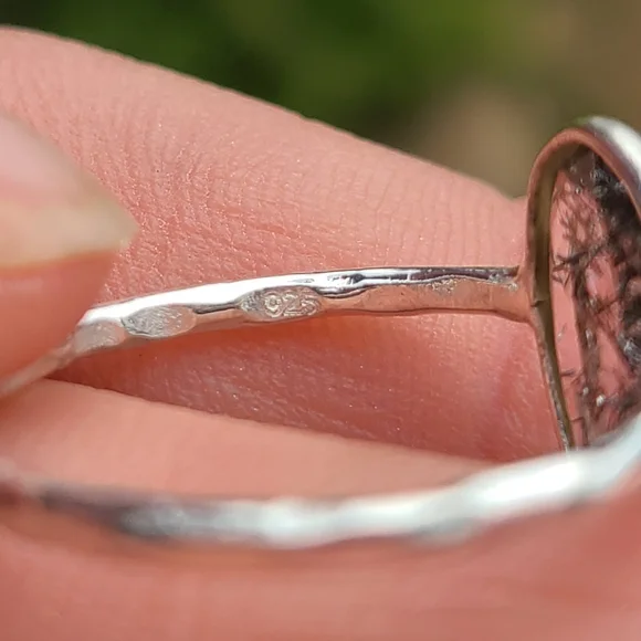 Black Rutile/Tourmalated Quartz 925 Ring